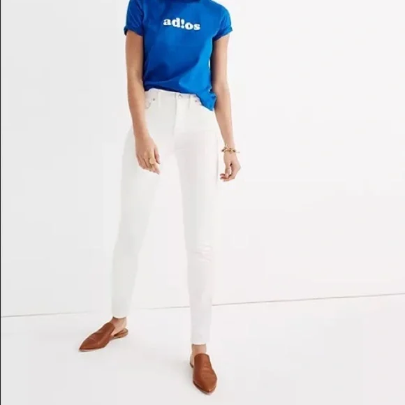 Madewell white 9” high rise skinny jeans Womens size 25 - Picture 1 of 6